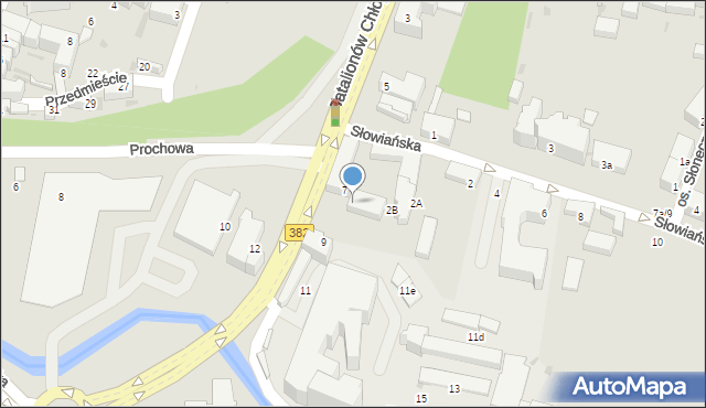 Dzierżoniów, Batalionów Chłopskich, 7A, mapa Dzierżoniów