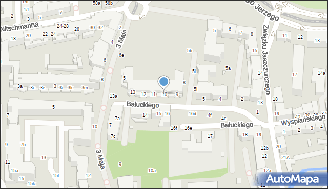 Elbląg, Bałuckiego Michała, 10, mapa Elbląga