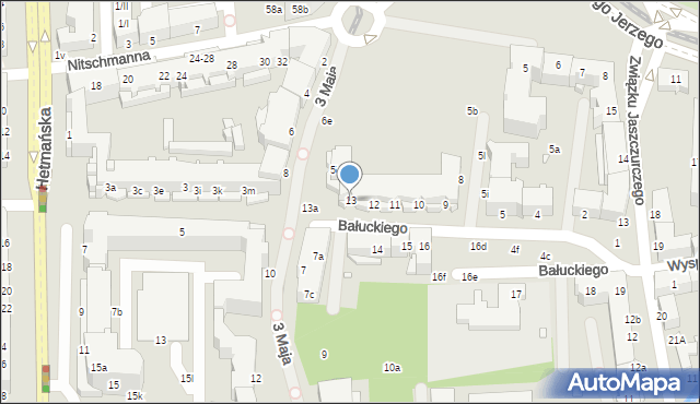 Elbląg, Bałuckiego Michała, 13, mapa Elbląga