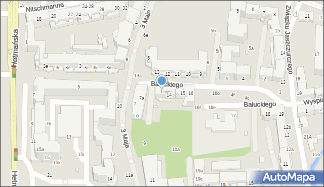 Elbląg, Bałuckiego Michała, 13b, mapa Elbląga