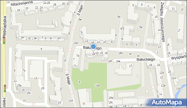Elbląg, Bałuckiego Michała, 14, mapa Elbląga