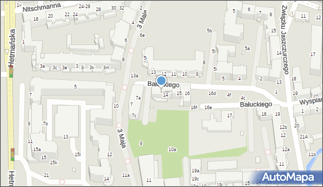 Elbląg, Bałuckiego Michała, 14b, mapa Elbląga
