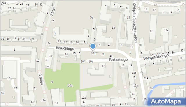 Elbląg, Bałuckiego Michała, 16d, mapa Elbląga