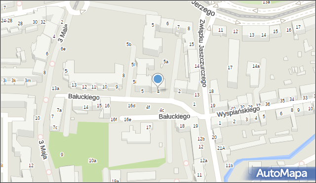 Elbląg, Bałuckiego Michała, 4, mapa Elbląga