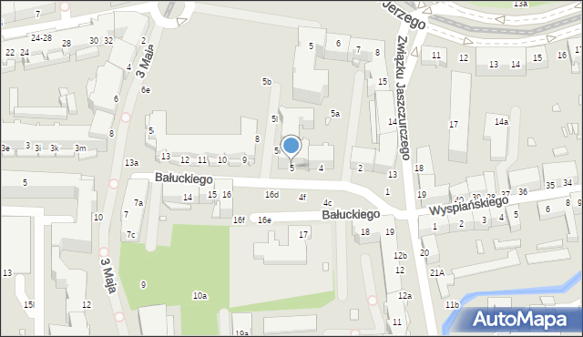 Elbląg, Bałuckiego Michała, 5, mapa Elbląga