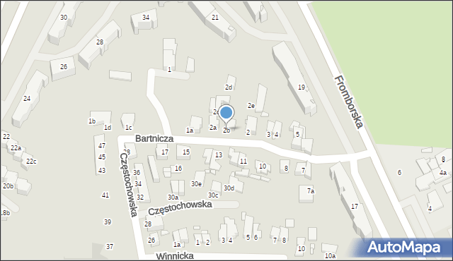 Elbląg, Bartnicza, 2b, mapa Elbląga