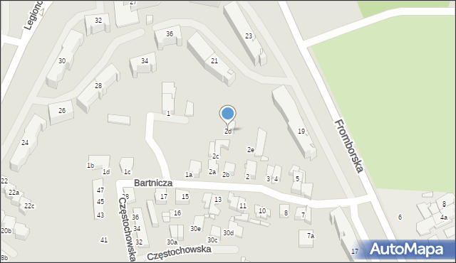 Elbląg, Bartnicza, 2d, mapa Elbląga