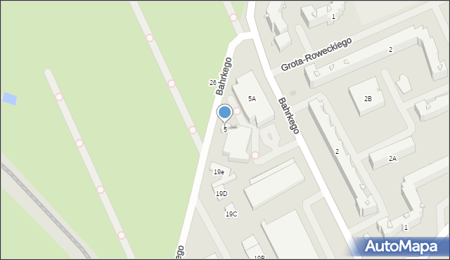 Ełk, Bahrkego Karola Augusta, 5, mapa Ełku