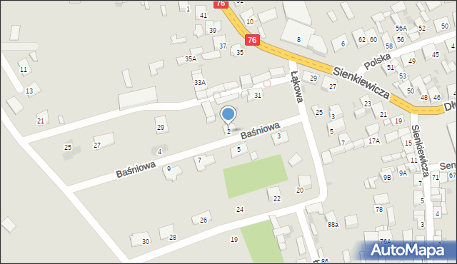 Garwolin, Baśniowa, 2, mapa Garwolin