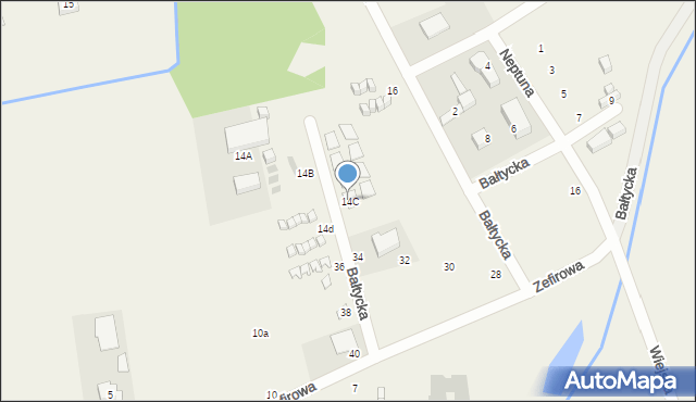 Gąski, Bałtycka, 14C, mapa Gąski