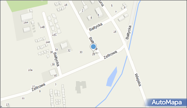 Gąski, Bałtycka, 28, mapa Gąski