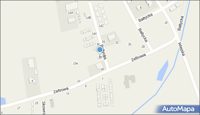 Gąski, Bałtycka, 38, mapa Gąski