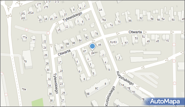 Gdańsk, Bacewicz Grażyny, 1A, mapa Gdańska