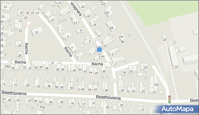 Gdańsk, Bacha Jana Sebastiana, 1, mapa Gdańska