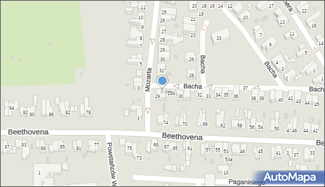 Gdańsk, Bacha Jana Sebastiana, 29a, mapa Gdańska