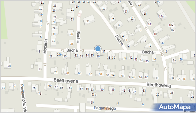 Gdańsk, Bacha Jana Sebastiana, 36, mapa Gdańska