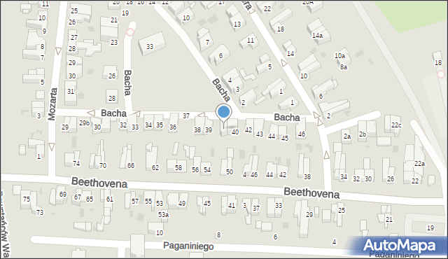 Gdańsk, Bacha Jana Sebastiana, 40a, mapa Gdańska