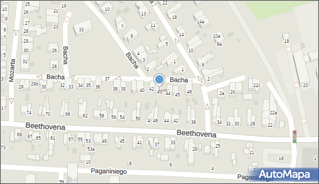 Gdańsk, Bacha Jana Sebastiana, 43, mapa Gdańska