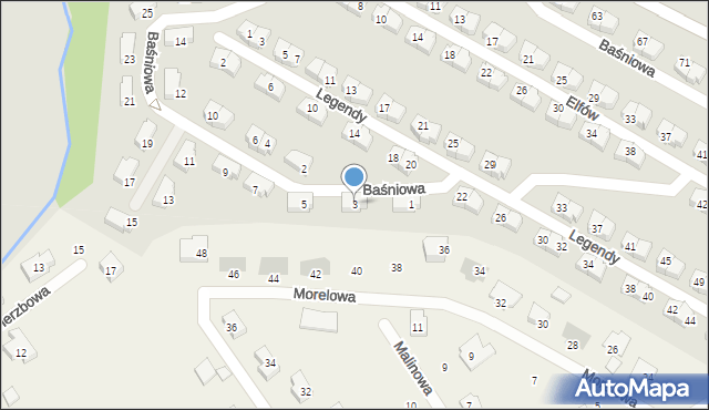 Gdańsk, Baśniowa, 3, mapa Gdańska