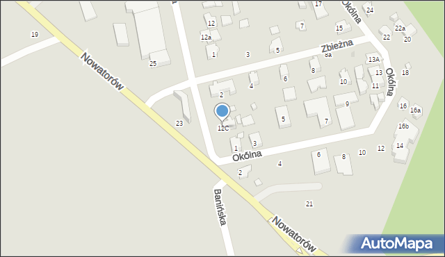 Gdańsk, Banińska, 12C, mapa Gdańska