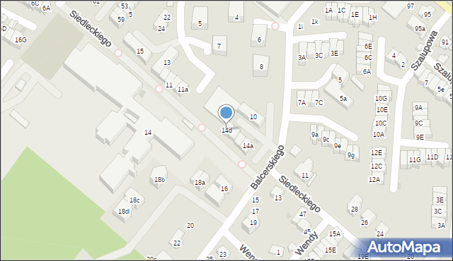Gdańsk, Balcerskiego Wacława, 14d, mapa Gdańska