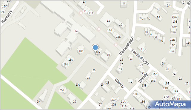 Gdańsk, Balcerskiego Wacława, 18e, mapa Gdańska