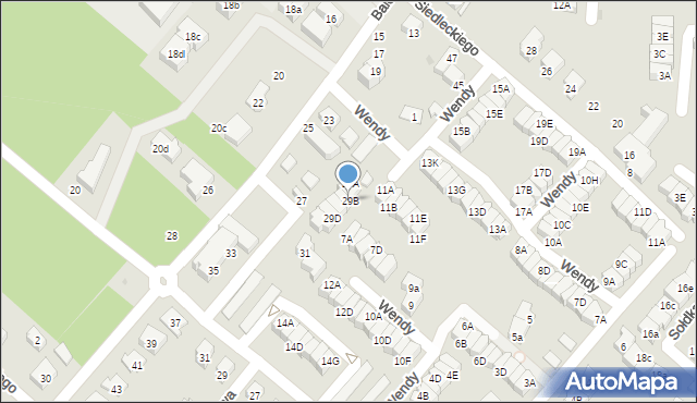 Gdańsk, Balcerskiego Wacława, 29B, mapa Gdańska