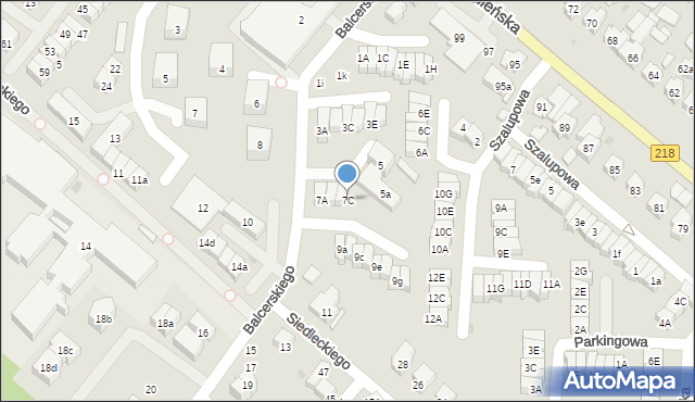 Gdańsk, Balcerskiego Wacława, 7C, mapa Gdańska