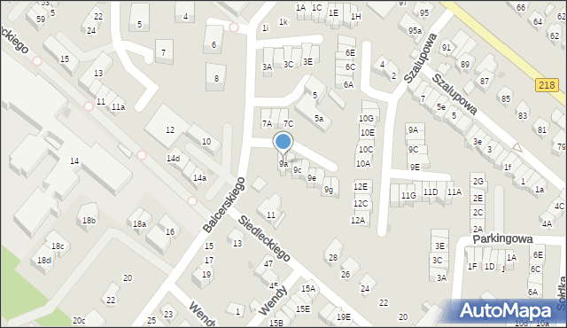 Gdańsk, Balcerskiego Wacława, 9a, mapa Gdańska