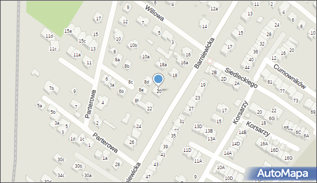 Gdańsk, Barniewicka, 20, mapa Gdańska