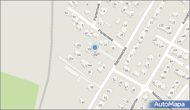 Gdańsk, Barniewicka, 30a, mapa Gdańska