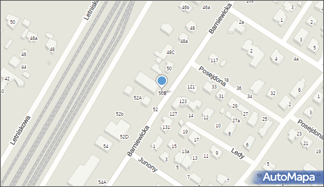 Gdańsk, Barniewicka, 50B, mapa Gdańska