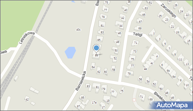 Gdańsk, Barniewicka, 89, mapa Gdańska