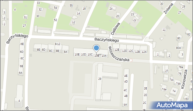 Gdańsk, Baczyńskiego Krzysztofa Kamila, 10B, mapa Gdańska