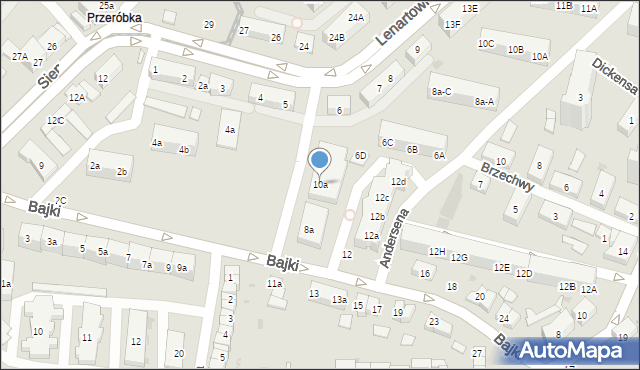 Gdańsk, Bajki, 10a, mapa Gdańska