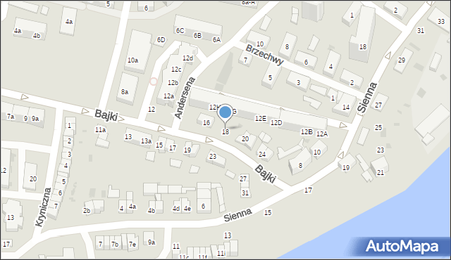 Gdańsk, Bajki, 18, mapa Gdańska