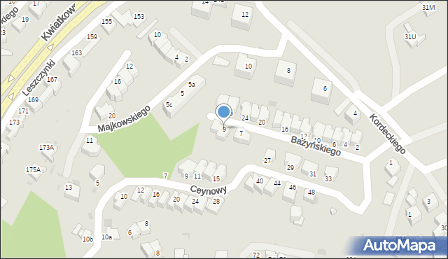 Gdynia, Bażyńskiego Jana, 9, mapa Gdyni