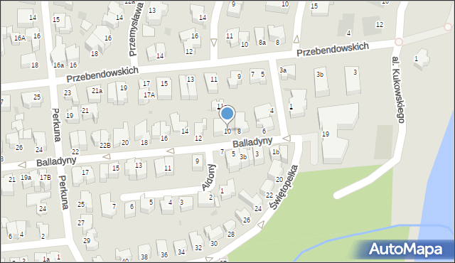 Gdynia, Balladyny, 10, mapa Gdyni
