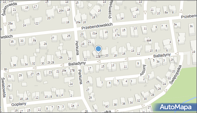 Gdynia, Balladyny, 20b, mapa Gdyni