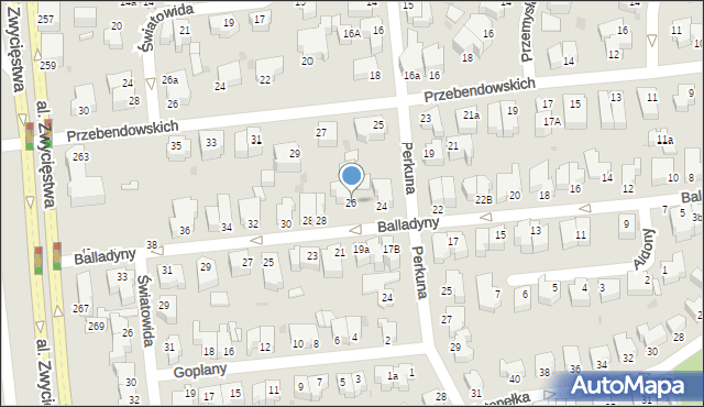 Gdynia, Balladyny, 26, mapa Gdyni