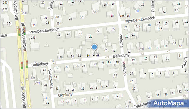 Gdynia, Balladyny, 28a, mapa Gdyni