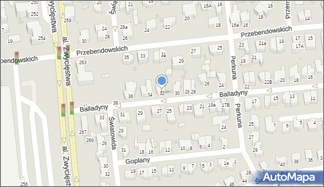 Gdynia, Balladyny, 32, mapa Gdyni