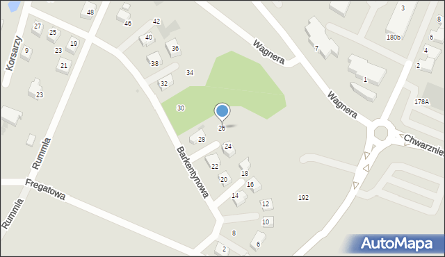 Gdynia, Barkentynowa, 26, mapa Gdyni