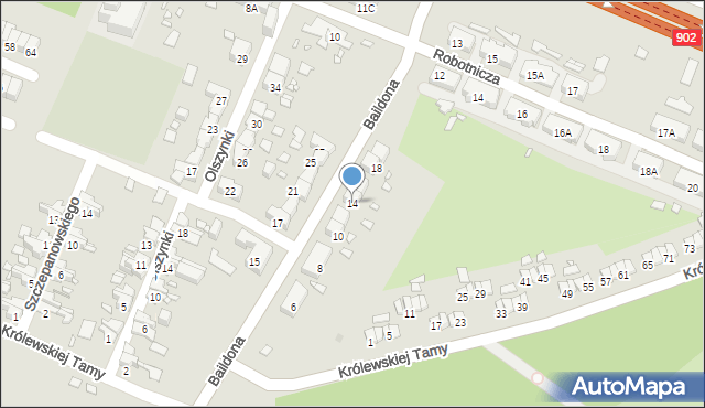 Gliwice, Baildona Johna, 14, mapa Gliwic