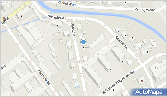 Gliwice, Banacha Stefana, 5, mapa Gliwic