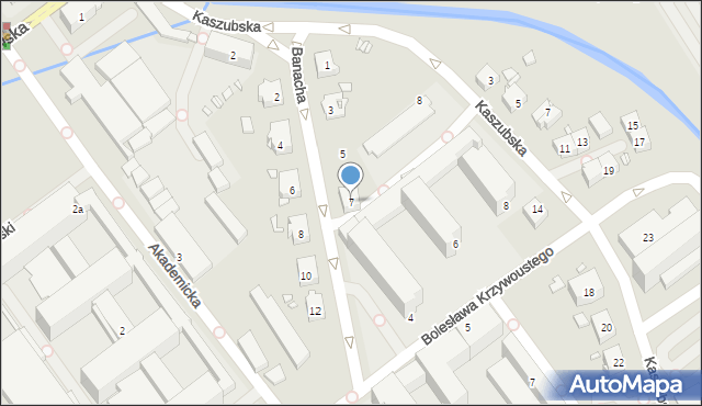 Gliwice, Banacha Stefana, 7, mapa Gliwic