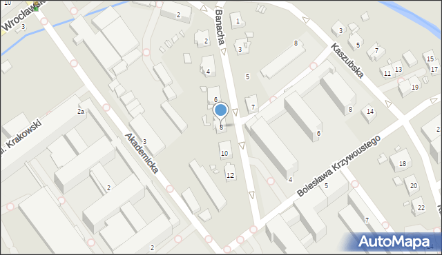 Gliwice, Banacha Stefana, 8, mapa Gliwic