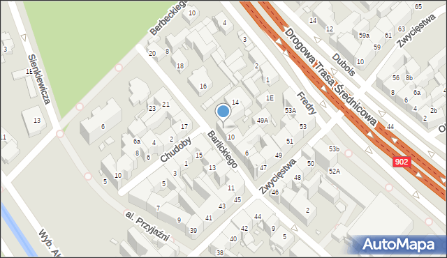 Gliwice, Barlickiego Norberta, 12, mapa Gliwic