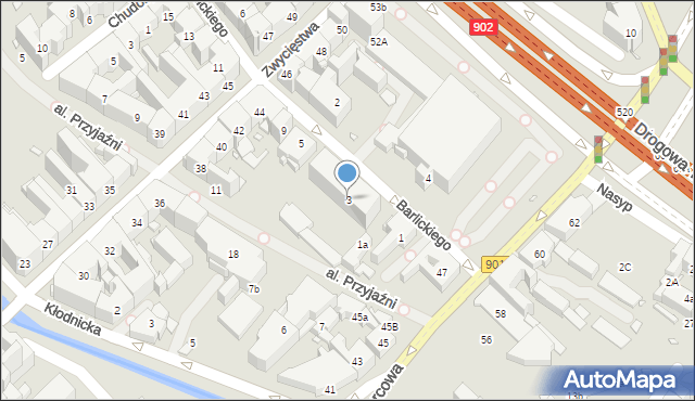 Gliwice, Barlickiego Norberta, 3, mapa Gliwic