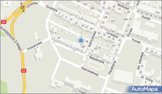 Głogów, Balwierska, 25A, mapa Głogów